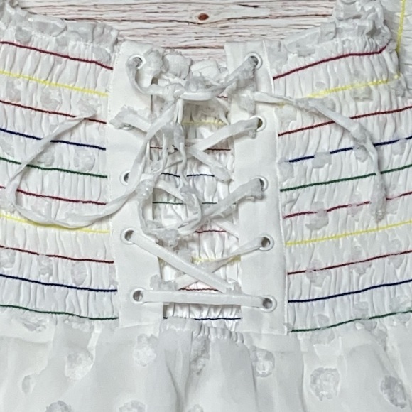 NWT Lovers + Friends Off The Shoulder Babydoll Mini Dress in White Sz S - Picture 13 of 16